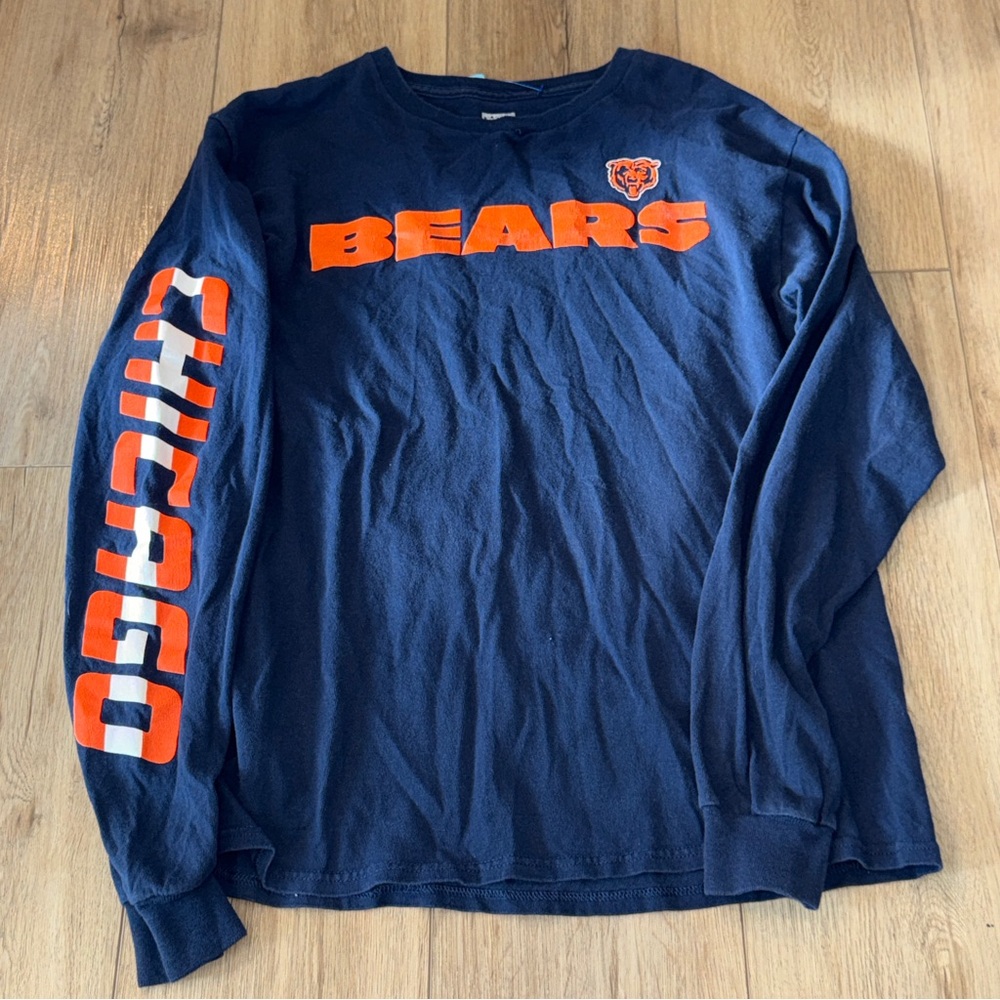 Chicago Bears Long Sleeve Shirt Navy Orange Junk Food Men’s S